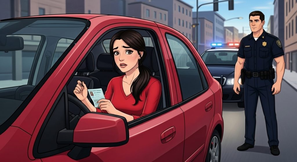 alt="سيارة الشرطة تشغل الأضواء الزرقاء وصفارة الإنذار"